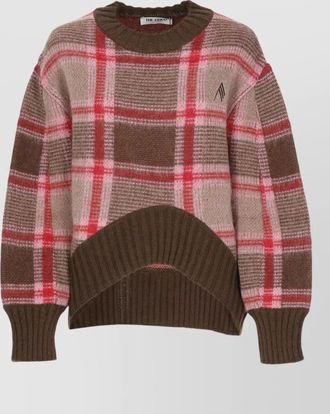 The Attico mohair checked crewneck sweater