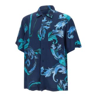 Versace Jeans Couture Heren, Overhemden, Blauw, Maat: L Viscose