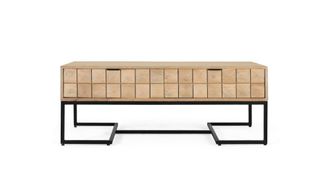 Giner&Colomer Mesa de centro tallada y fabricada a mano en madera de mango 120 cm