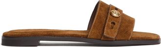 Tory Burch Slippers - Dames - Sandalen - Bruin - 36 EU - Leer - Schoenen
