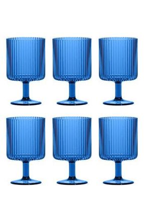 TarHong Set of 6 Shatterproof Mesa Stacking Goblets in Blue at Nordstrom Rack