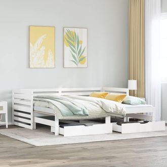 Berkfield Home Daybed with Drawers without Mattress White 90x200 cm Solid Wood