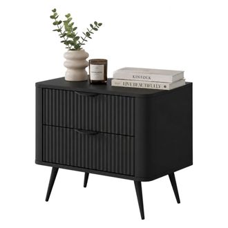 Dmora Mesita Baari, 2 Cajones, Un Estante, Apertura Deslizante, 63x38x55h Cm Negro