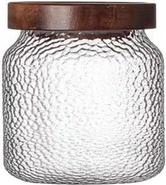 OEM Tarro De Cristal Con Tapa De Madera, Recipientes Para Almacenar Alimentos Con Tapa De Madera Para Alimentos, Granos De Caf&eacute;, Cereales (400 Ml)