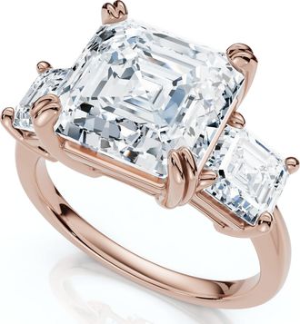 Pompeii3 Certified 6Ct Asscher Cut Diamond Engagement Ring 14k Gold Lab Grown