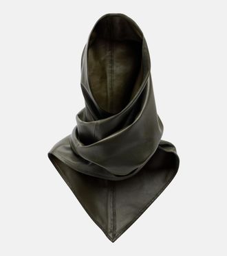 Nour Hammour Draped leather hood