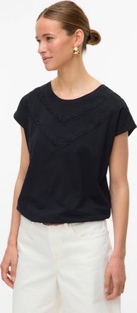 Vero Moda Kurzarmshirt VERO MODA VMPANNA AVA SS TOP JRS, Damen, Gr. XS, schwarz, Jersey, Obermaterial: 100% Baumwolle, unifarben, loose fit, Rundhals, Shirts Ku