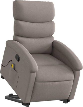 vidaXL Vidaxl - Sill&oacute;n Reclinable De Masaje Elevable Tela Gris Taup&eacute;
