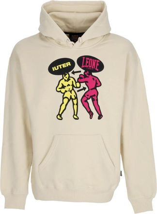 Iuter Fighters hoodie met voorzak - Heren - Hoodies - Beige - S - Katoen - Hoodies & sweatvesten