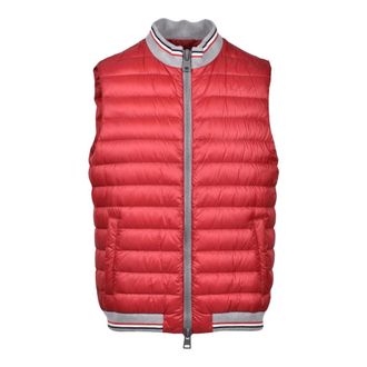 Herno Vests, male, Red, Size: L Globe quilted down vest