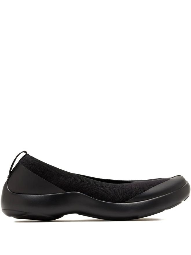tabi-toe knitted ballet flats - Black