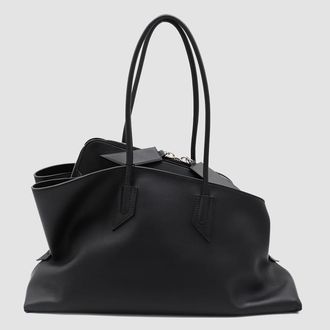 The Attico Black Leather Shoulder Bag