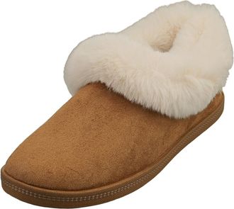 Skechers Womens Cozy Campfire Winter Nights Slippers, Chestnut Microfiber/Faux Fur, 5.5 UK