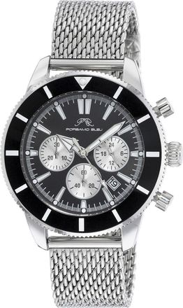 Porsamo Bleu Brandon Mens Stainless Steel Silver and Black Watch 1011ABRS