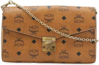 MCM Pre-owned Shoulder Bags, female, Brown, Size: ONE SIZE Pre-owned Canvas shoulder-bags
