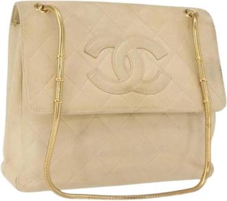 Chanel Pre-owned Vintage Cross Body Bag - Dames - Vintage Schoudertas - Beige - ONE Size - Leer - Vintage