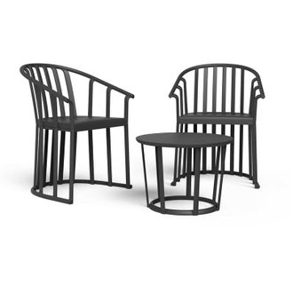 Resol Raff Fauteuil-table Int&eacute;rieur, Ext&eacute;rieur Set 2+1 Noir