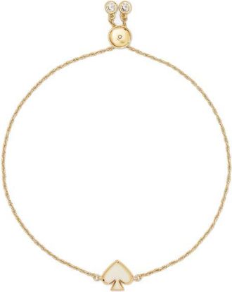 Kate Spade New York enamel spade charm slider bracelet in White at Nordstrom