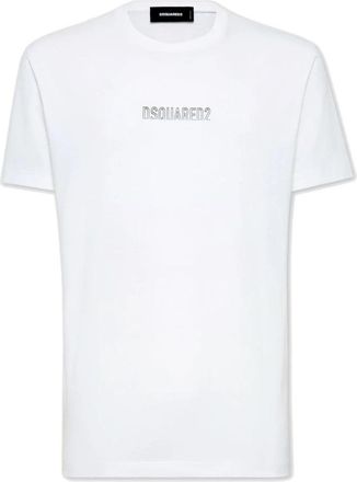 Dsquared2 Logo Print Wit T-shirt - Heren - T-shirts - Wit - S - Katoen - Tops