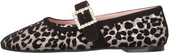 Pretty Ballerinas Leopard Mesh Crystal Buckle Ballet Flat in Khaki at Nordstrom, Size 39.5