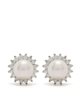 Hzmer Jewellery pearl stud earrings - Silver