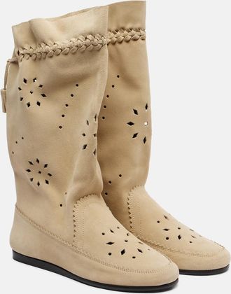 Isabel Marant Welky laser-cut suede mid-calf boots