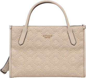 Guess Jodi Top Handle Tote Tas met Logo-reli&euml;f - Dames - Shoppers - Beige - ONE Size - Tassen