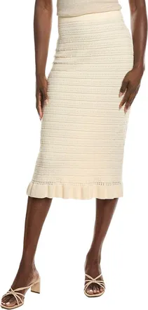 Shelli Segal Laundry By Shelli Segal Ruffled Sweater Midi Skirt