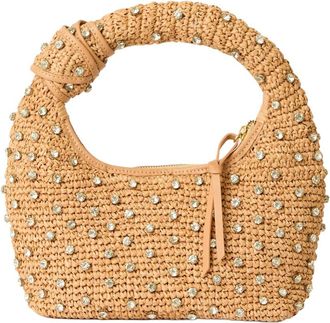 BTB Los Angeles Btb Los Angeles Maeve Crystal Raffia Hobo Bag