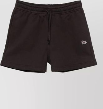 Maison Kitsun&eacute; cotton logo-print knee-length shorts