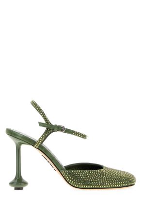 Loewe Womens Embellishment Suede Toy Pumps - Dark Green - Size EU 39