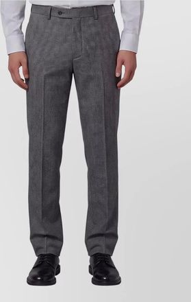 Lardini prince of wales check virgin wool mid-rise wide-leg tailored trousers