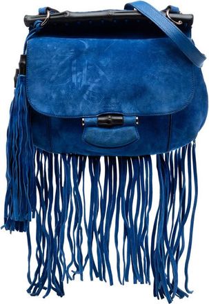 Gucci Pre-owned Gucci Medium Suede Bamboo Nouveau Fringe Crossbody Ladies M32GQDPMII3ZLMQF