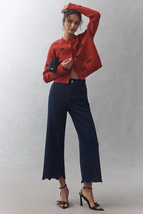 Maeve The Colette Scallop-Hem Crop Wide-Leg Jeans by Maeve