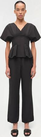SIMKHAI Rozen V-Neck Top In Black