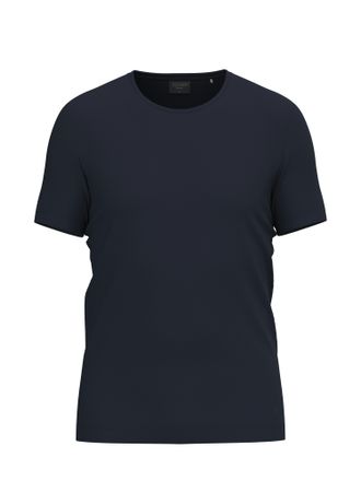 Olymp Rundhalsshirt OLYMP, Herren, Gr. XXL, marine, Jersey, Obermaterial: 95% Leinen, 5% Elasthan, unifarben, regular fit h&uuml;ftbedeckend, Rundhals, Shirts Ru