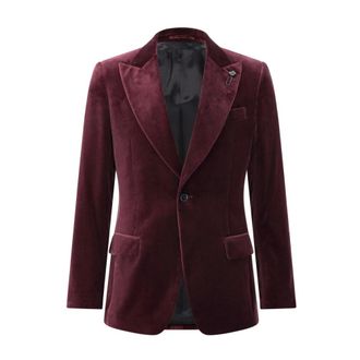 Lardini Jassen, Heren, Rood, XL, Leer, Blazers