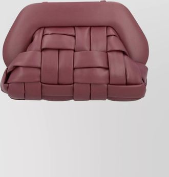 Themoir&egrave; woven rectangular clutch bag detachable strap