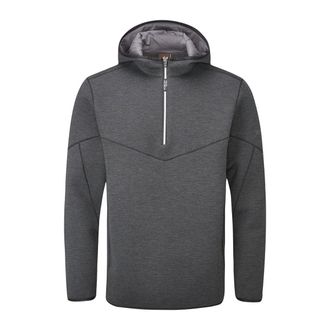 Oscar Jacobson Heren Dayne Marl Quarter Zip Pullover Hoodie (Zwarte mergel)