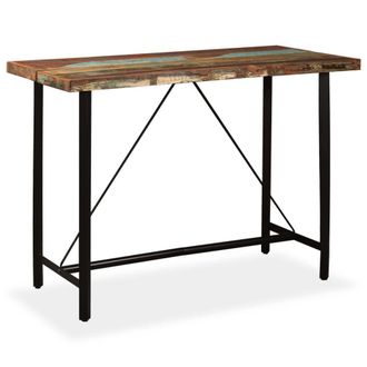 Berkfield Home Bar Table Solid Reclaimed Wood 150x70x107 cm in Brown | Size: 150 x 70 x 107 cm