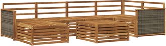 vidaXL Conjunto De Sof&aacute;s De Exterior 7 Uds. Natural Vidaxl