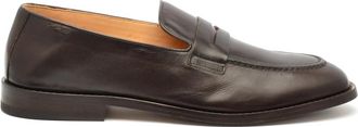 Alexander Hotto Bruine leren instapper - Heren - Loafers - Bruin - 43 EU - Leer - Schoenen