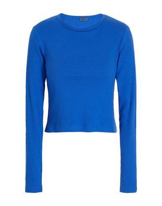 8 by YOOX ORGANIC COTTON CREW-NECK LONG SLEEVES RIBBED TOP