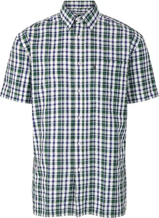 Champion Check Shirt Short Sleeve Chest Pocket Seersucker Mens M-5XL Croyde (UK, Alpha, 3XL, Regular, Regular, Green)