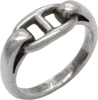 Herm&egrave;s Silver 925 Band Ring (Pre-Owned)
