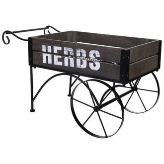 Wanderlust Deco Carretilla de madera y metal 62x32x40,5h cm