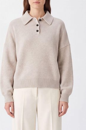 Lisa Yang Relaxed Fit Pure Cashmere Long-Sleeved Knitted Polo