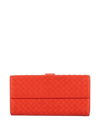 Bottega Veneta woven-design wallet - women - Calf Leather - One Size - Orange