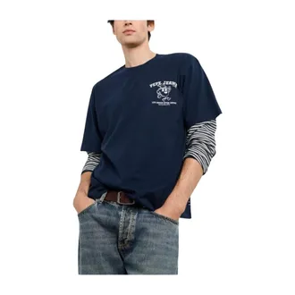 Pepe Jeans London Coffeet T-Shirt - Heren - Tops - Blauw - Maat: M Katoen