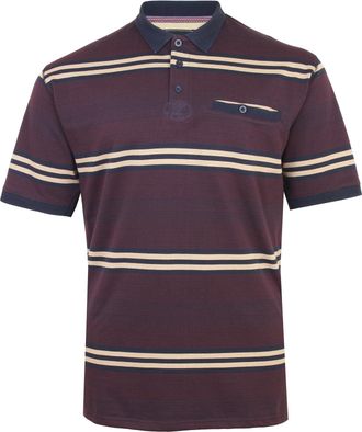 KAM Rugby Polo Shirt Striped Short Sleeve Collared Casual Cotton Mens Plus Size 5506 (UK, Alpha, 6XL, Plus, Regular, Navy)